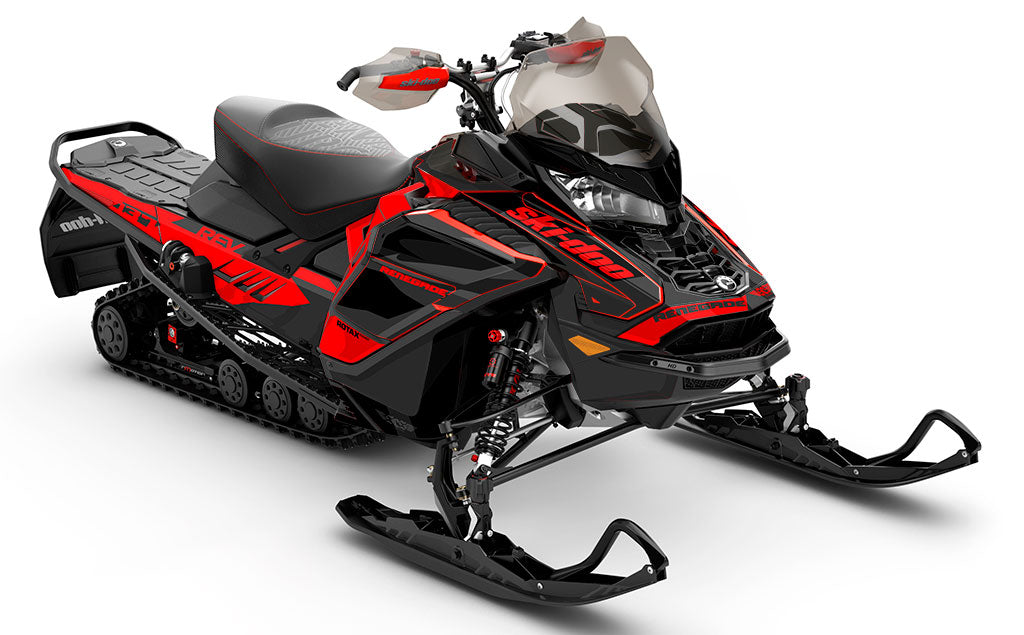 Descent Red DrkGrey Ski-Doo REV Gen4 Wide Full Coverage Sled Wrap