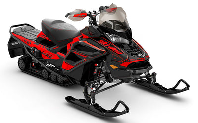 Descent Red DrkGrey Ski-Doo REV Gen4 Wide Partial Coverage Sled Wrap