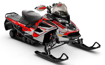 Descent Red LghtGrey Ski-Doo REV Gen4 Wide Full Coverage Sled Wrap