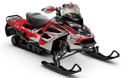 Descent Red LghtGrey Ski-Doo REV Gen4 Wide Less Coverage Sled Wrap