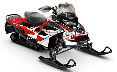 Descent Red White Ski-Doo REV Gen4 Wide Less Coverage Sled Wrap
