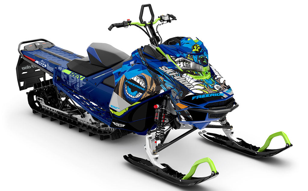 Flex Blue LightGrey Ski-Doo REV Gen4 Freeride Premium Sled Wrap