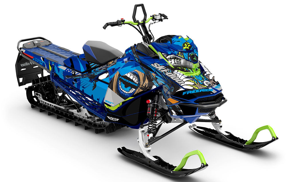 Flex Blue LightGrey Ski-Doo REV Gen4 Freeride Less Coverage Sled Wrap