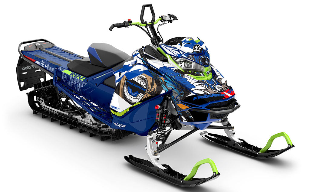 Flex Blue White Ski-Doo REV Gen4 Freeride Full Coverage Sled Wrap