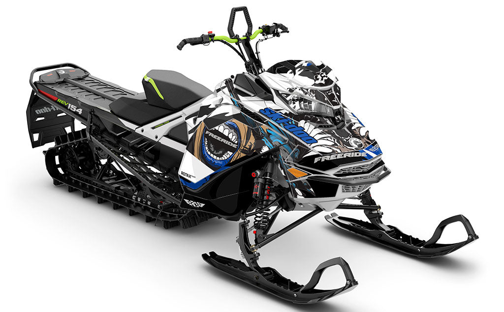 Flex DrkGrey White Ski-Doo REV Gen4 Freeride Full Coverage Sled Wrap