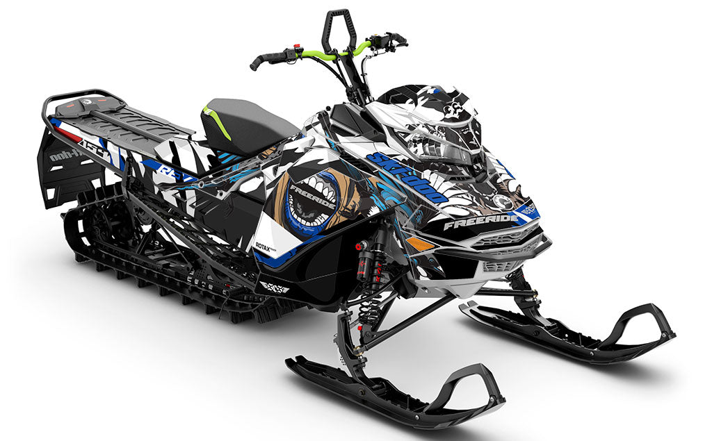 Flex DrkGrey White Ski-Doo REV Gen4 Freeride Less Coverage Sled Wrap