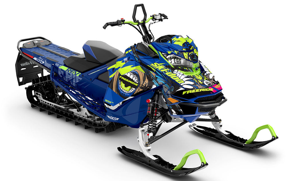 Flex Green Blue Ski-Doo REV Gen4 Freeride Full Coverage Sled Wrap