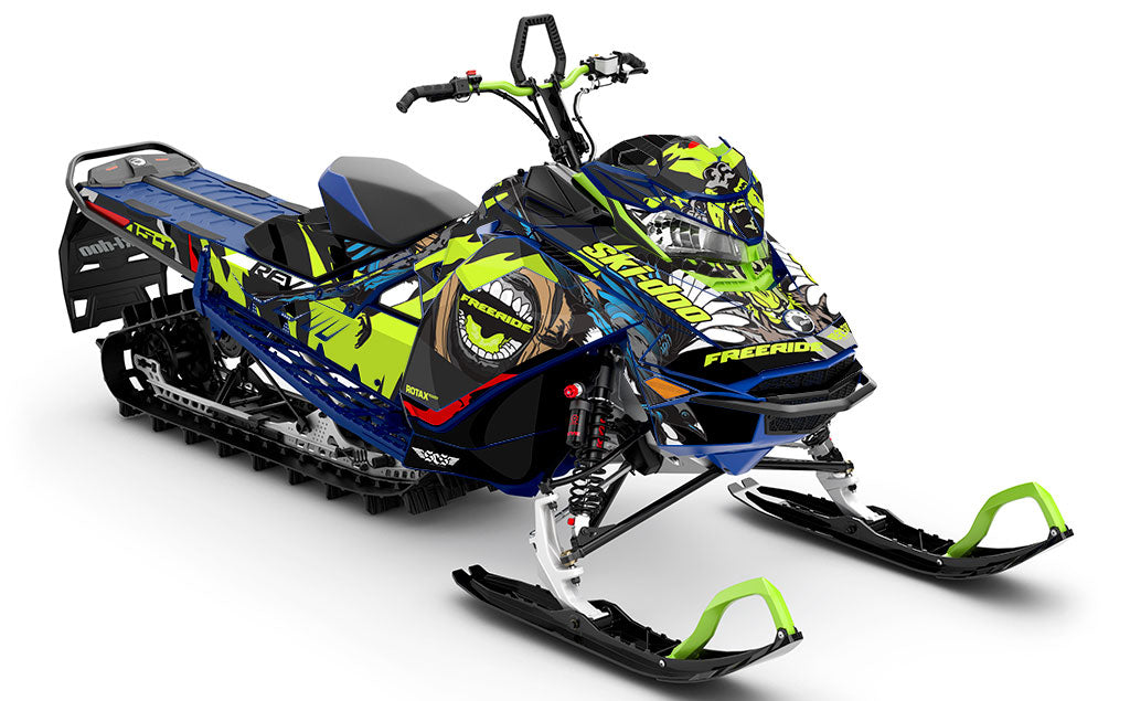 Flex Blue LightGrey Ski-Doo REV Gen4 Freeride Premium Sled Wrap