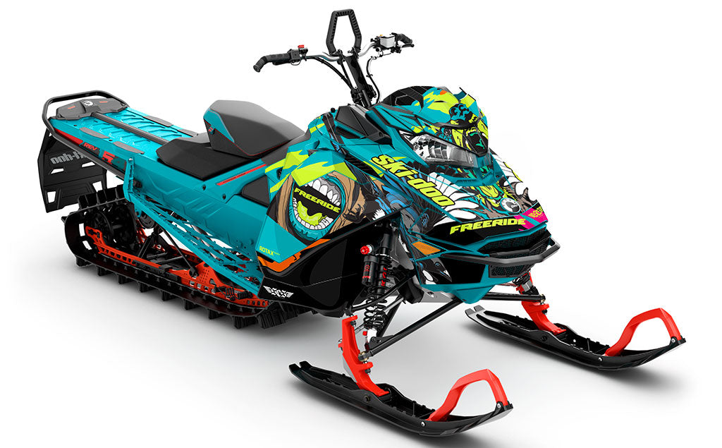 Flex Green Teal Ski-Doo REV Gen4 Freeride Full Coverage Sled Wrap