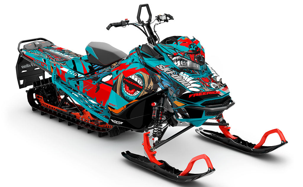 Flex DrkGrey White Ski-Doo REV Gen4 Freeride Premium Coverage Sled Wrap