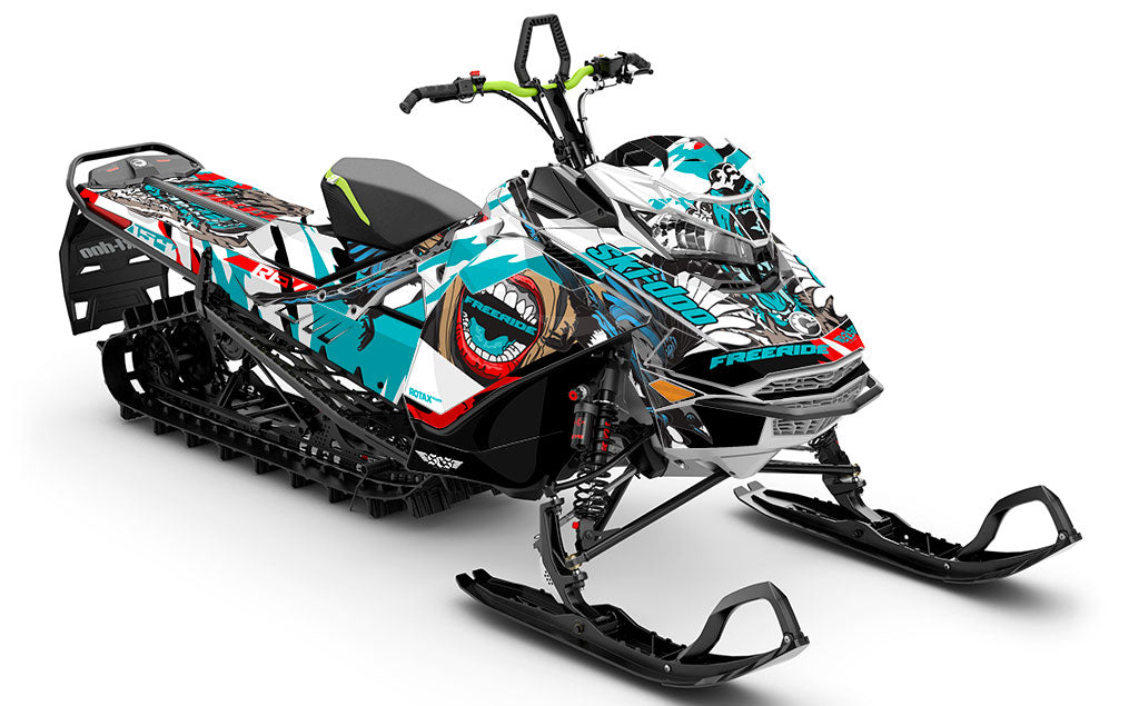 Flex Green DrkGrey Ski-Doo REV Gen4 Freeride Premium Coverage Sled Wrap