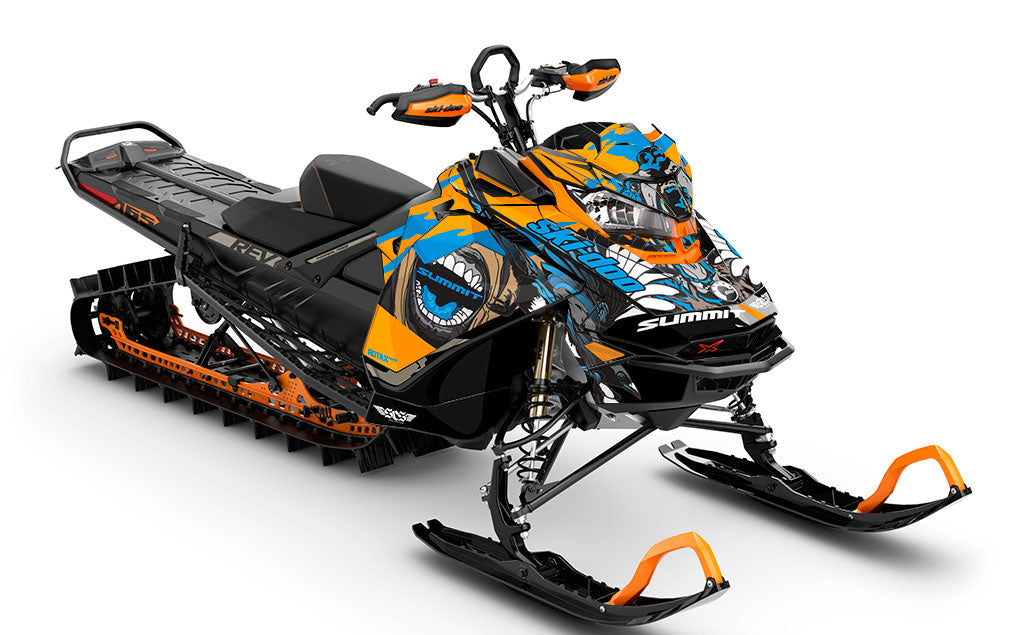 Flex Blue Orange Ski-Doo REV Gen4 Summit Premium Coverage Sled Wrap