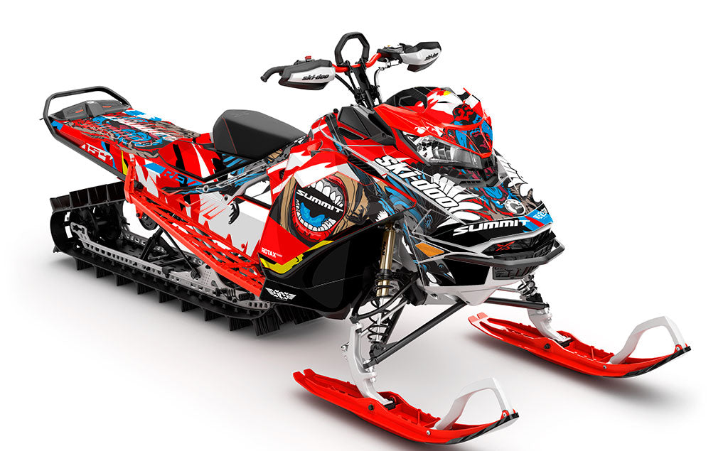 Flex White Red Ski-Doo REV Gen4 Summit Full Coverage Sled Wrap