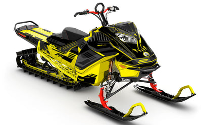 Flush Black Yellow Ski-Doo REV Gen4 LWH - Summit Full Coverage Sled Wrap