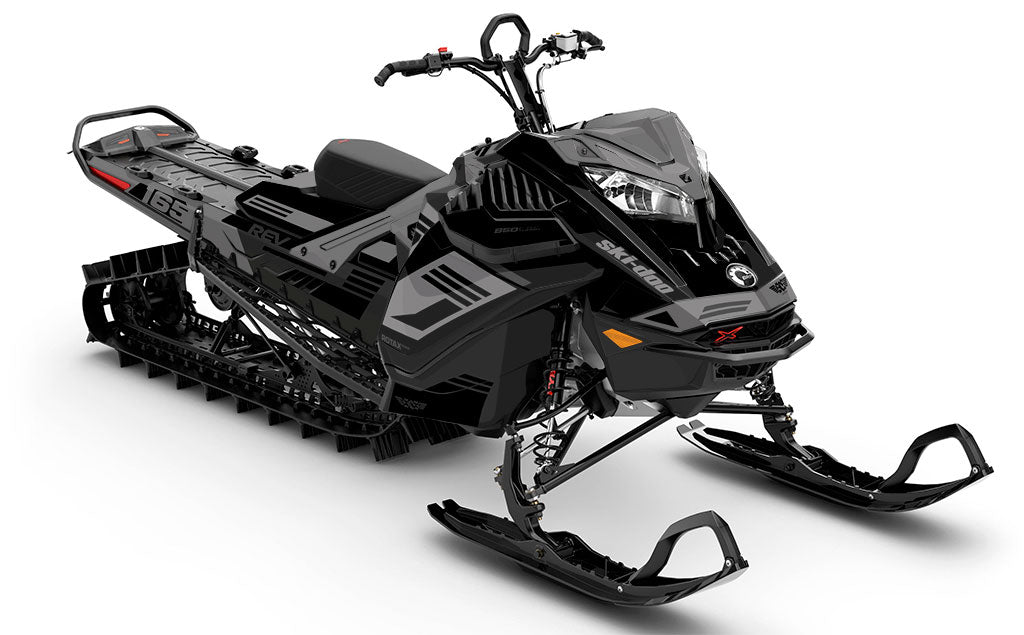 Flush Grey DrkGrey Ski-Doo REV Gen4 LWH - Summit Full Coverage Sled Wrap