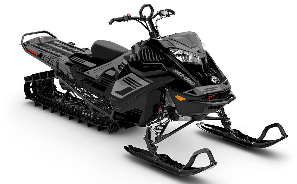 Flush Grey DrkGrey Ski-Doo REV Gen4 LWH - Summit Premium Coverage Sled Wrap