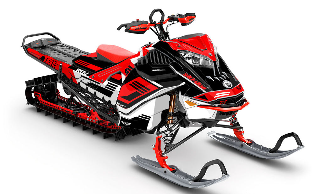 Flush Red White Ski-Doo REV Gen4 LWH - Summit Full Coverage Sled Wrap