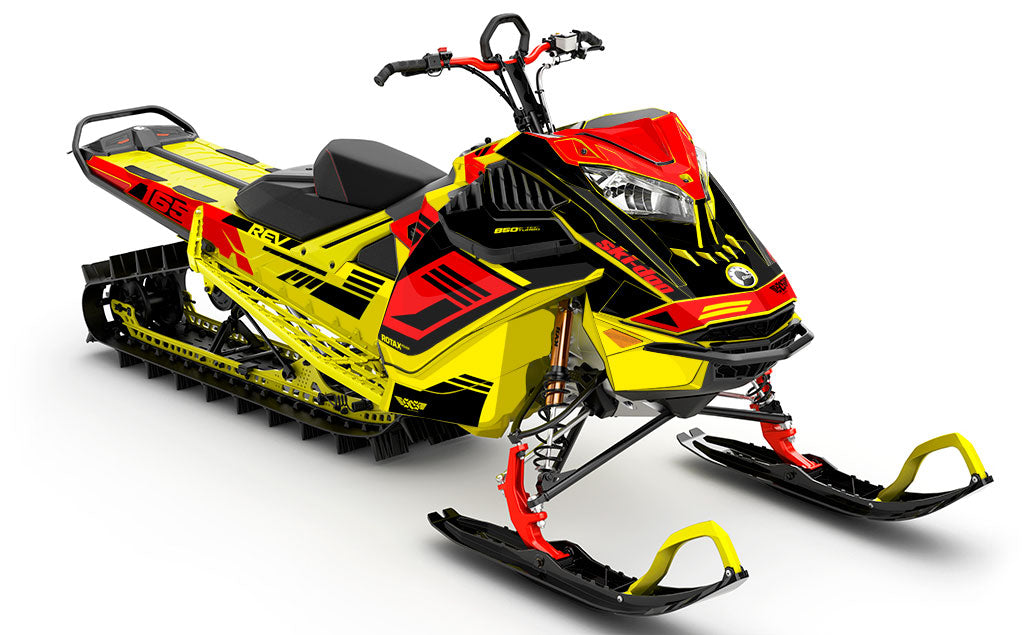 Flush Red yellow Ski-Doo REV Gen4 LWH - Summit Partial Coverage Sled Wrap