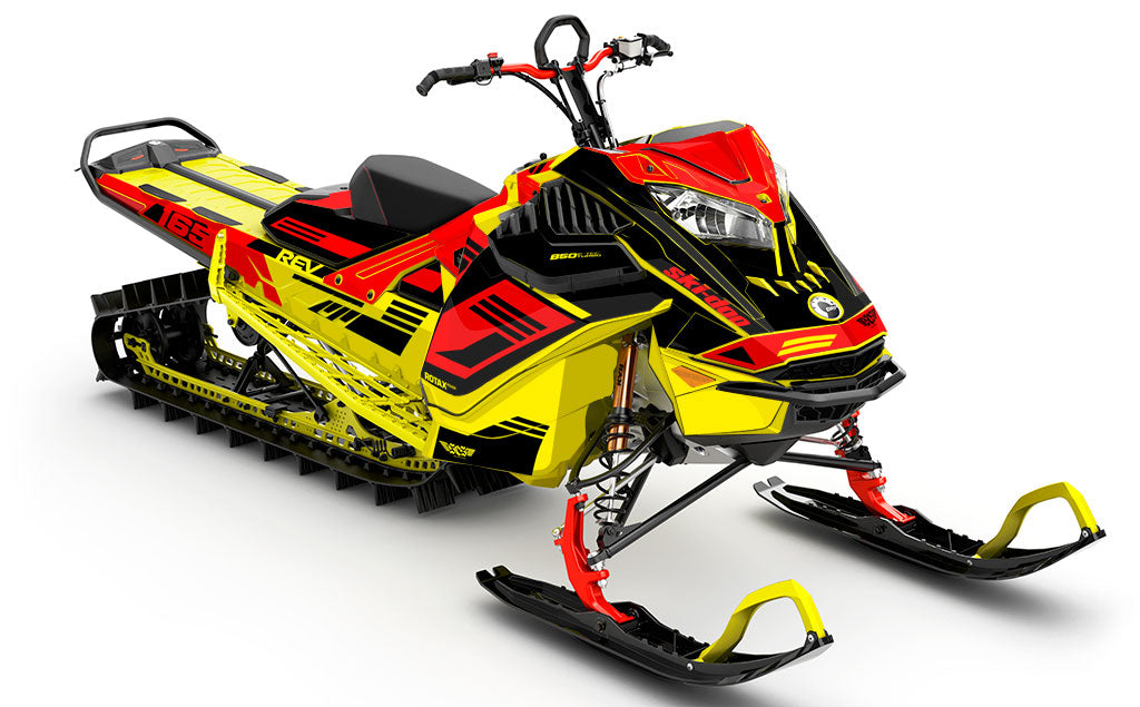 Flush Red yellow Ski-Doo REV Gen4 LWH - Summit Full Coverage Sled Wrap