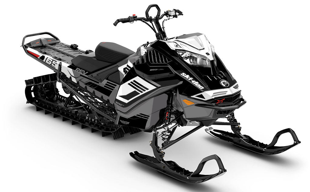 Flush White Grey Ski-Doo REV Gen4 LWH - Summit Partial Coverage Sled Wrap