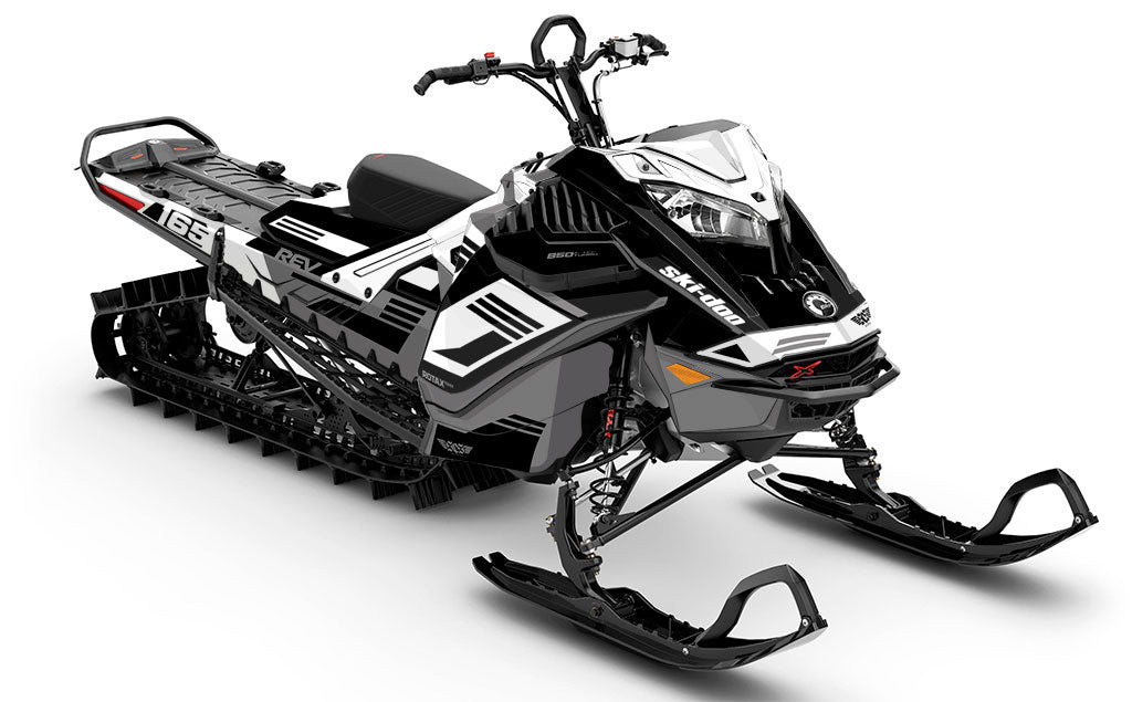 Flush White Grey Ski-Doo REV Gen4 LWH - Summit Full Coverage Sled Wrap