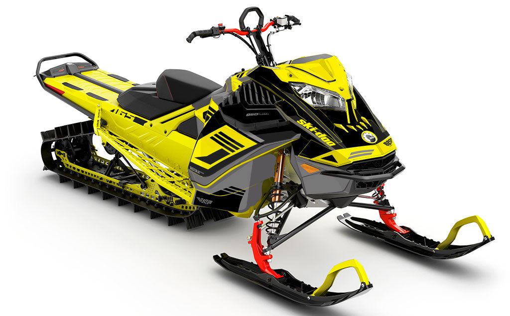 Flush Yellow grey Ski-Doo REV Gen4 LWH - Summit Less Coverage Sled Wrap