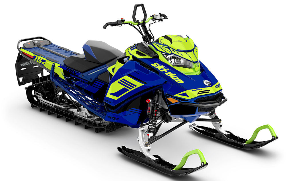 Flush Blue Black Ski-Doo REV Gen4 Freeride Partial Coverage Sled Wrap