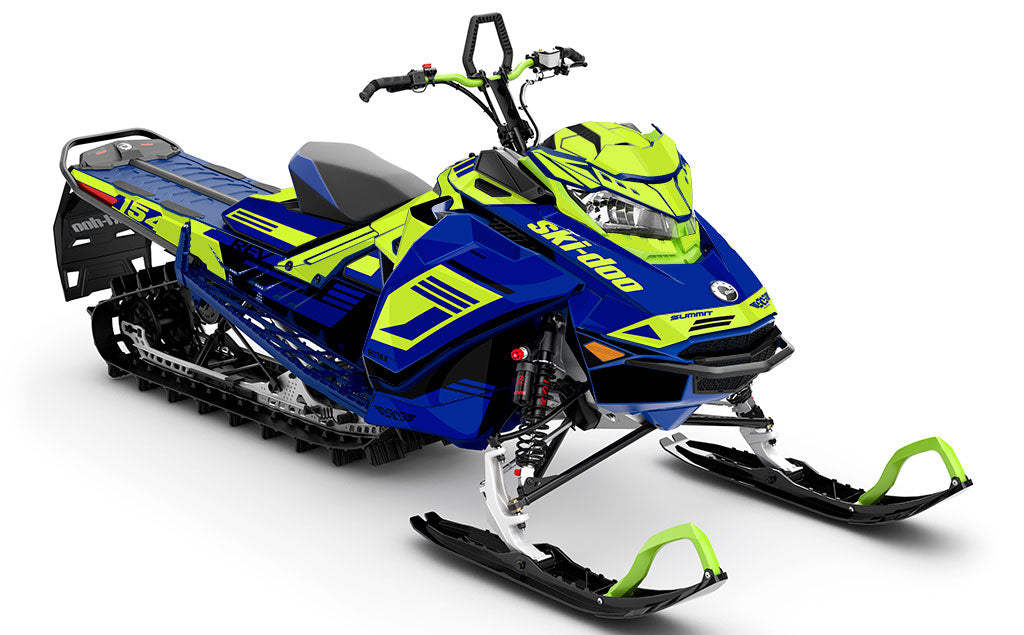 Flush Blue Black Ski-Doo REV Gen4 Freeride Less Coverage Sled Wrap