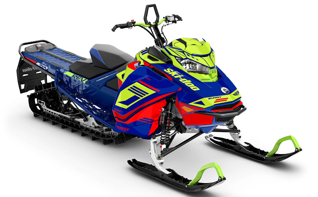 Flush Blue Red Ski-Doo REV Gen4 Freeride Partial Coverage Sled Wrap