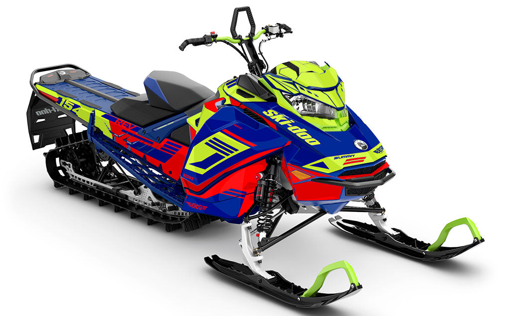 Flush Blue Red Ski-Doo REV Gen4 Freeride Less Coverage Sled Wrap
