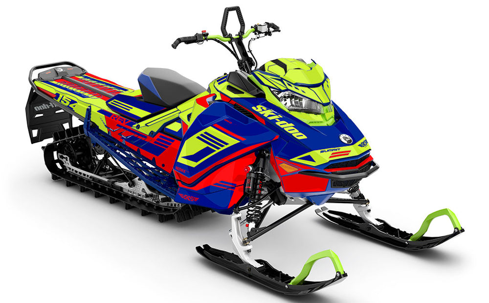 Flush Blue Red Ski-Doo REV Gen4 Freeride Full Coverage Sled Wrap