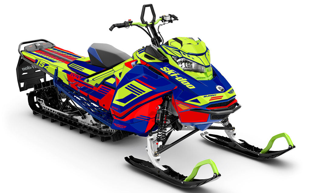 Flush Blue Red Ski-Doo REV Gen4 Freeride Full Coverage Sled Wrap