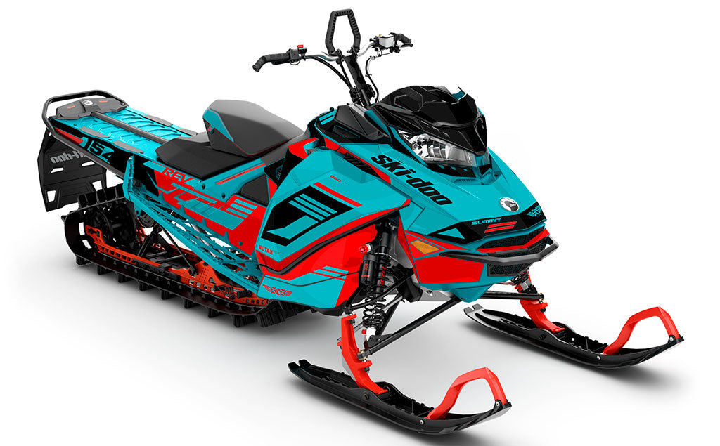 Flush Teal Black Ski-Doo REV Gen4 Freeride Full Coverage Sled Wrap