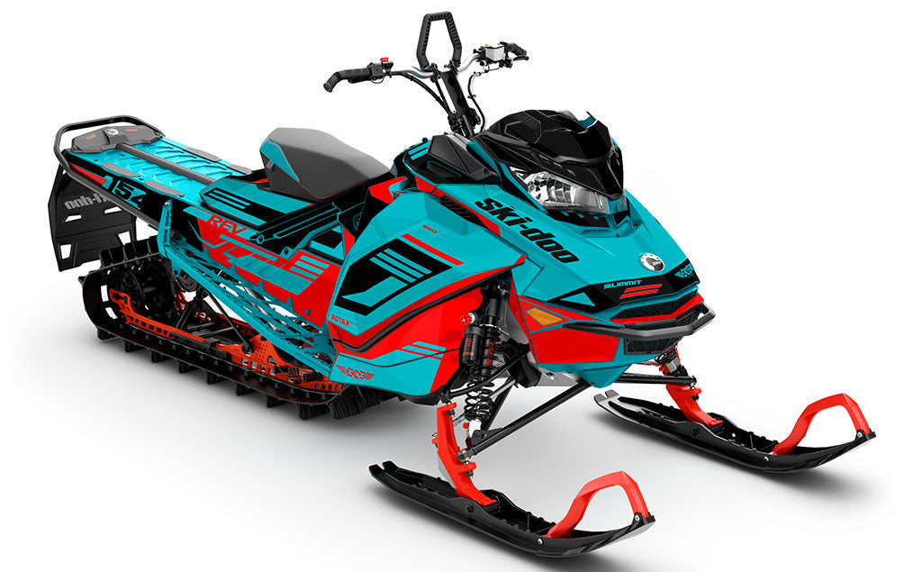 Flush Teal Black Ski-Doo REV Gen4 Freeride Partial Coverage Sled Wrap