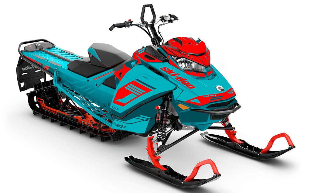 Flush Teal Red Ski-Doo REV Gen4 Freeride Premium Coverage Sled Wrap