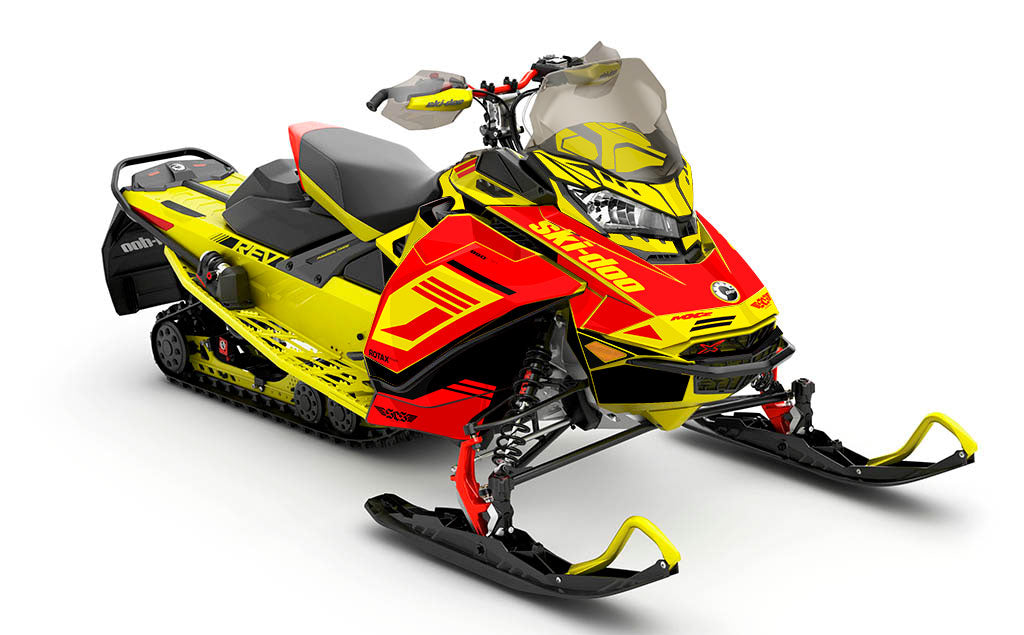 Flush Grey Red Ski-Doo REV Gen4 MXZ Premium Coverage Sled Wrap