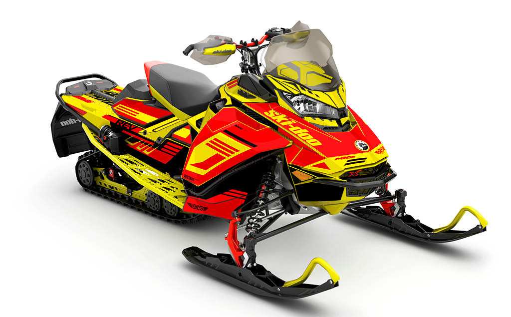 Flush Grey Red Ski-Doo REV Gen4 MXZ Less Coverage Sled Wrap