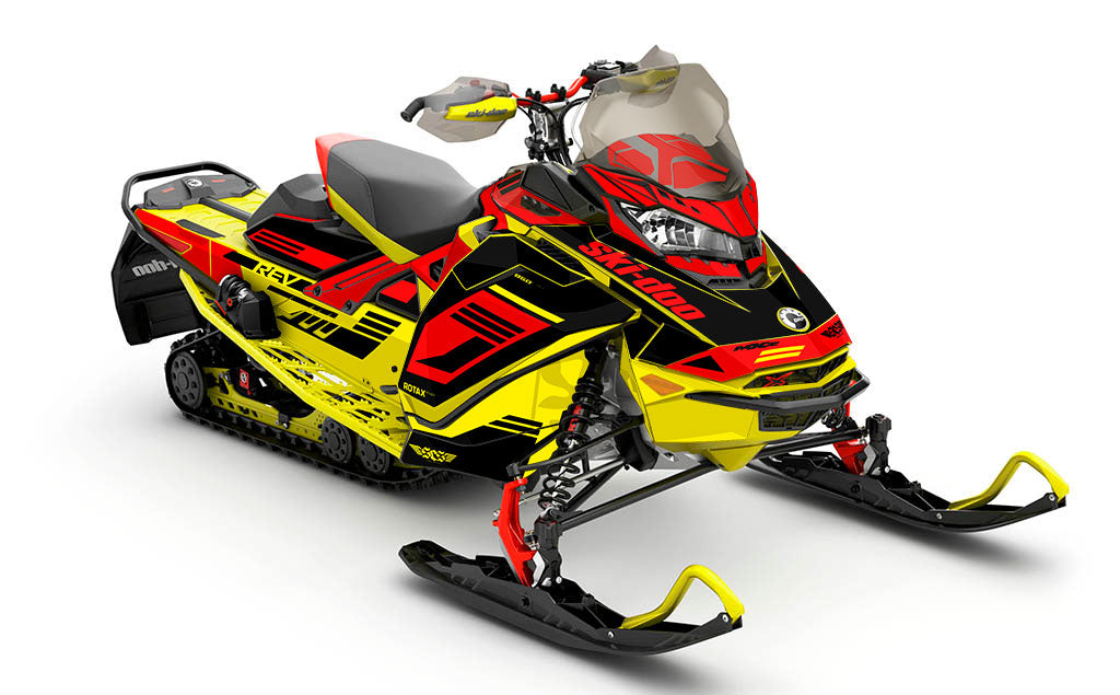 Flush White Red Ski-Doo REV Gen4 MXZ Less Coverage Sled Wrap