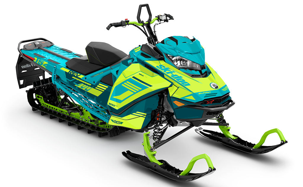 Flush Teal Green Ski-Doo REV Gen4 Summit Partial Coverage Sled Wrap