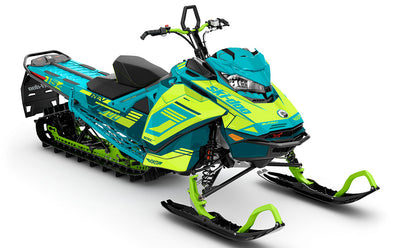 Flush Teal Green Ski-Doo REV Gen4 Summit Partial Coverage Sled Wrap