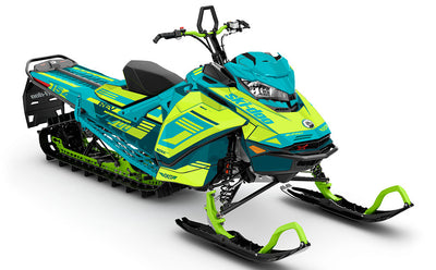 Flush Teal Green Ski-Doo REV Gen4 Summit Premium Coverage Sled Wrap