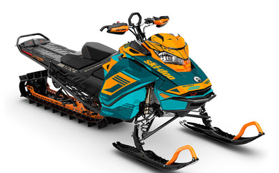 Flush Teal Orange Ski-Doo REV Gen4 Summit Less Coverage Sled Wrap