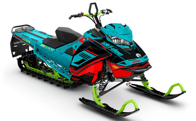 Flush Teal Red Ski-Doo REV Gen4 Summit Less Coverage Sled Wrap