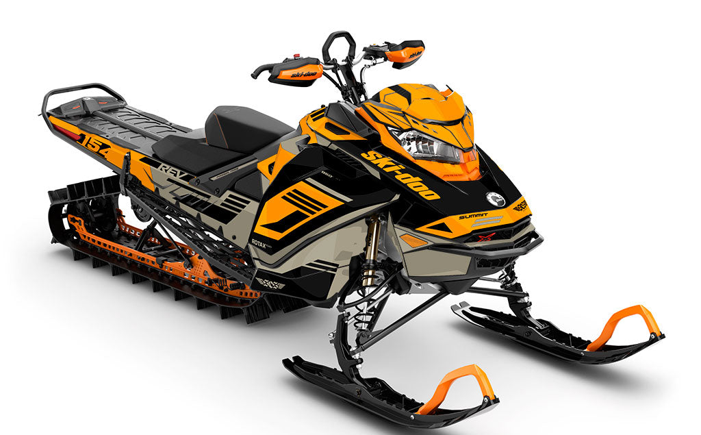 Flush Titanium Orange Ski-Doo REV Gen4 Summit Partial Coverage Sled Wrap