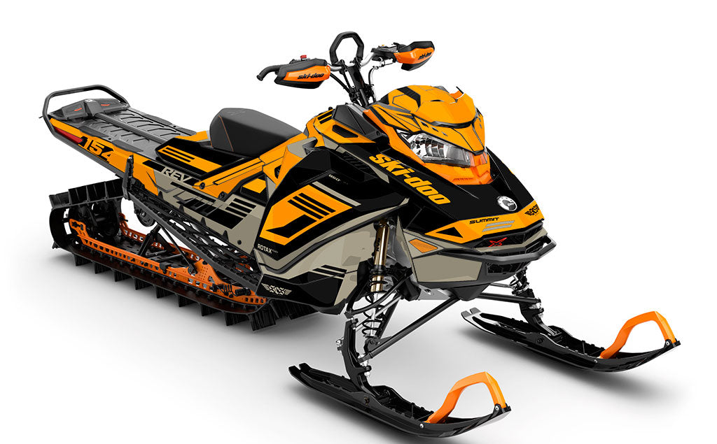 Flush Titanium Orange Ski-Doo REV Gen4 Summit Full Coverage Sled Wrap