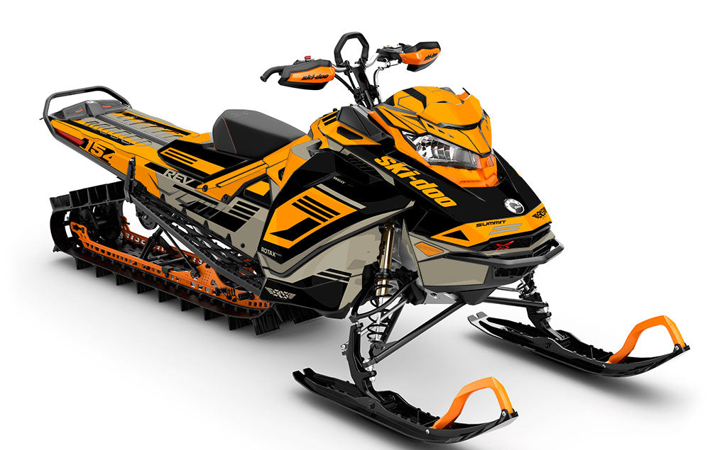 Flush Titanium Orange Ski-Doo REV Gen4 Summit Premium Coverage Sled Wrap