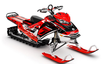 Flush White Red Ski-Doo REV Gen4 Summit Full Coverage Sled Wrap