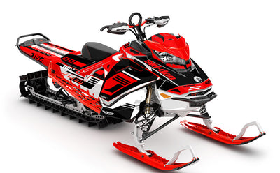 Flush White Red Ski-Doo REV Gen4 Summit Premium Coverage Sled Wrap