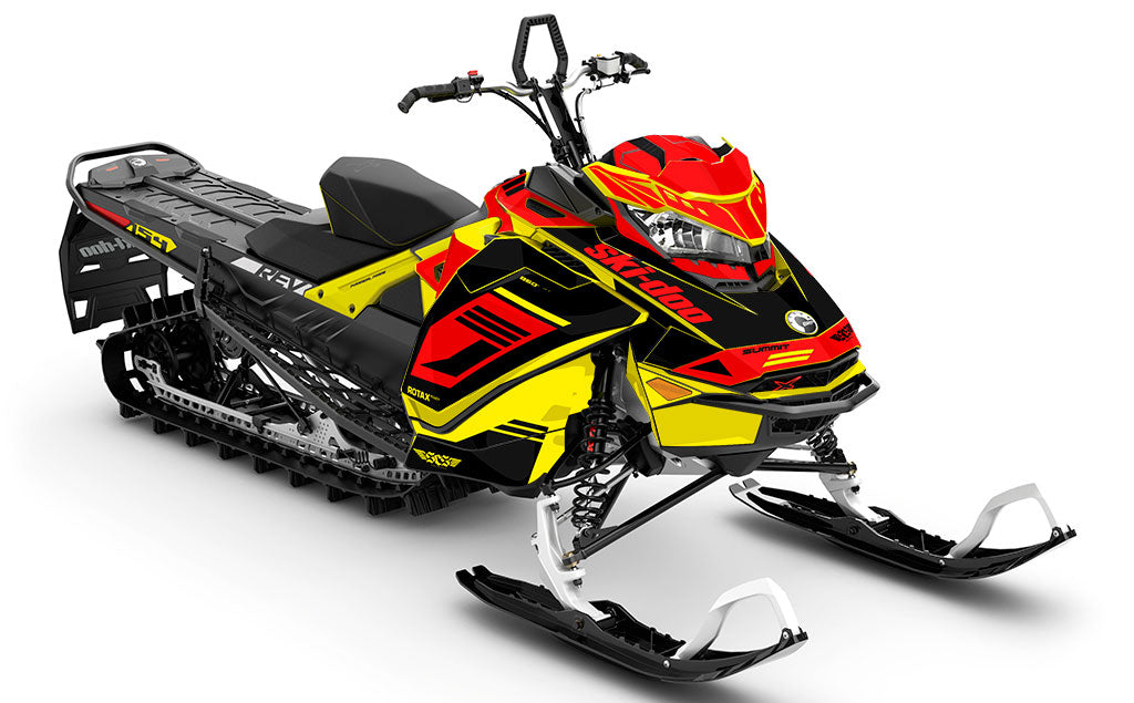 Flush Yellow Black Ski-Doo REV Gen4 Summit Less Coverage Sled Wrap