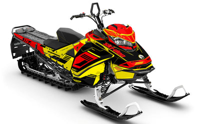 Flush Yellow Black Ski-Doo REV Gen4 Summit Partial Coverage Sled Wrap